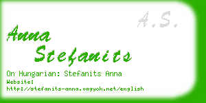 anna stefanits business card